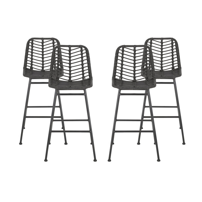 Oliver Enloe Wicker Outdoor 28.75'' Bar Stool & Reviews Wayfair